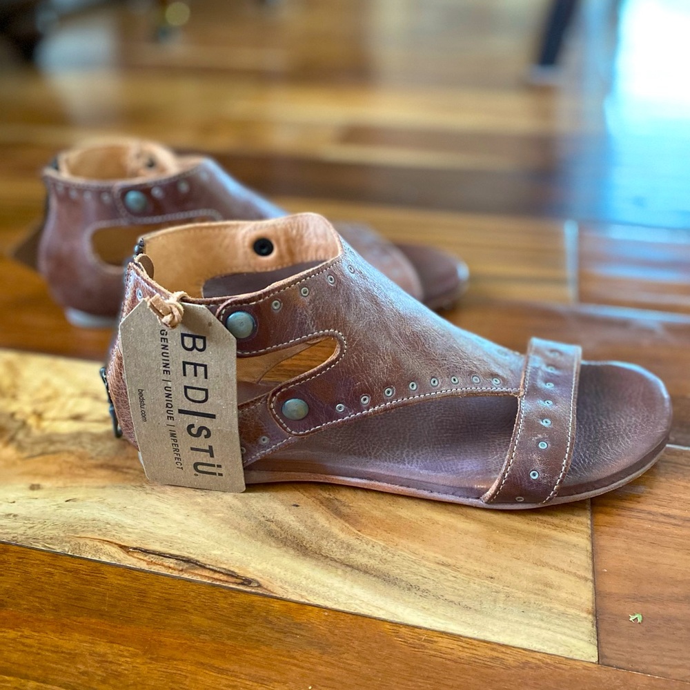 Bed Stu Womens “Soto” G Tan Rustic Brown Leather Sandals Shoes size 8  NWT